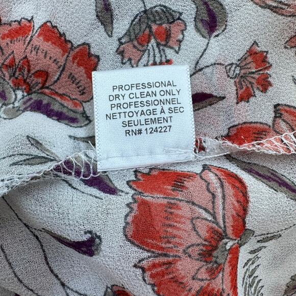 MISA Los Angeles Floral Sheer Ruffle Boho Chiffon Blouse Size Small - Picture 10 of 10